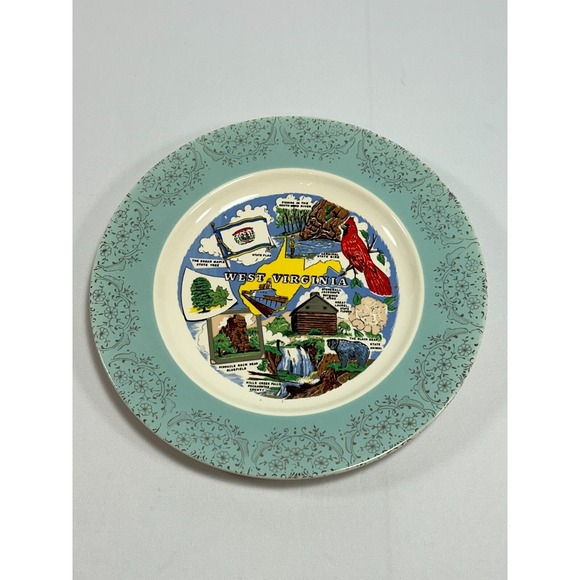 Collector 10" West Virginia Landmark Souvenir‎ Plate No Chips Rare Vintage MCM - Picture 1 of 3